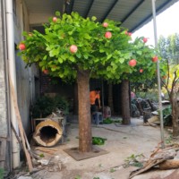Vente en gros de grandes plantes simulées décoratives en plastique d'intérieur et d'extérieur pommier artificiel naturel au toucher réel pour la décoration