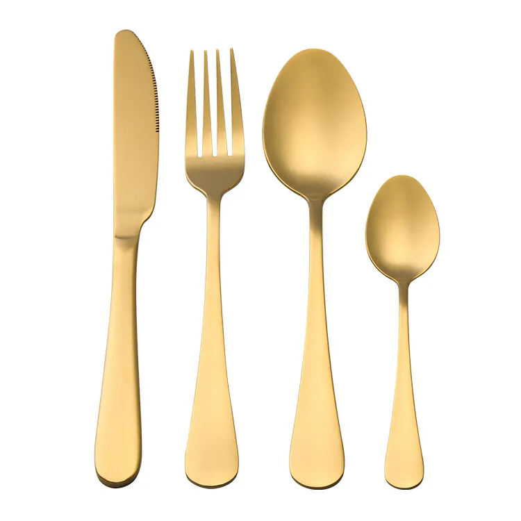 hotel wedding flatware stainless steel cutlery gold cutlery silverware metal spoon set knife spoon and fork set cutlery set