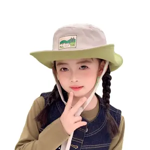 2024 musim semi dan musim panas baru anak-anak uniseks topi nelayan berkemah dan bermain topi koboi pinggir besar