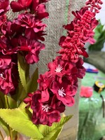 Bunga Delphinium Sutra Buatan Warna Maroon Berkualitas Tinggi Grosir 60cm 7 Cabang untuk Dekorasi Vas, Rumah, Acara, dan Pesta