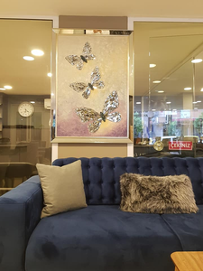 Miroir Simple en verre de Style moderne, cadre de plateau, Design papillon, décoration murale de la maison, livraison à la main - Product Image 6