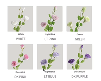 Bunga Eustoma Buatan 3 Kepala, Sentuhan Realistis untuk Buket Pernikahan, Dekorasi Pengantin, Rangkaian Vas, dan Centerpiece Acara