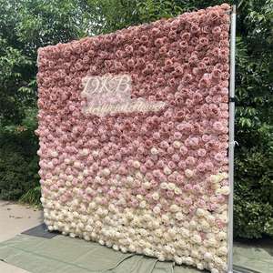 HQ081 8ft ดอกไม้งานแต่งงานพื้นหลังดอกกุหลาบผีเสื้อกล้วยไม้ผ้าดอกไม้ม้วนดอกไม้สําหรับงานแต่งงานตกแต่ง - Product Image 2