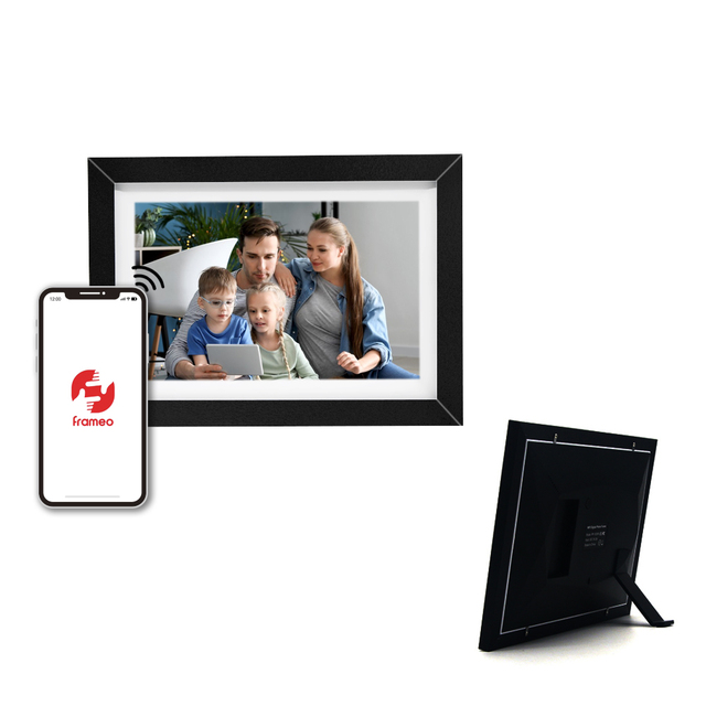 Top Sell 1280x800 IPS Touch Screen Wood Frames Smart Cloud WiFi 10.1 Inch Digital Photo Frame with Frameo