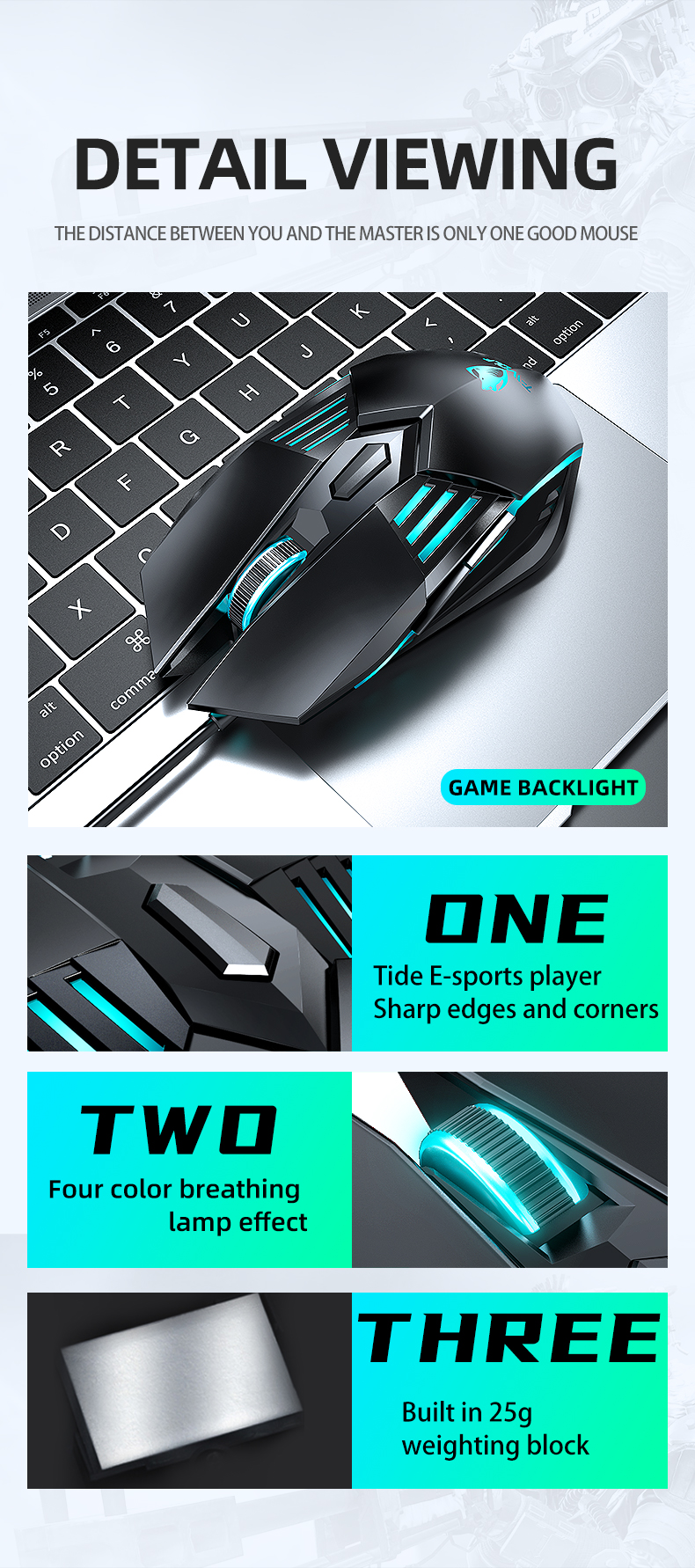 New gadget TWOLF G560 Wired Mouse 6 keys adjustable dpi four-color breathing lamp for mouse gamer