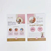 Vente en gros de prospectus personnalisés 10x15cm en papier couché, surface mate, logo de marque imprimé, brochures commerciales pour les cosmétiques
