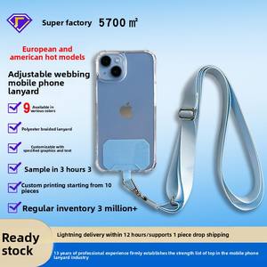 Niedliches Handy-Umhängeband, gewebter Riemen, Handyhülle zum Umhängen, stabiler, langlebiger, kurzer Clip mit Kleberückseite - Product Image 3