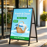 Support de panneau publicitaire lumineux en aluminium LED en forme de A, design pliable à charnière, pour promotion en extérieur, enseigne publicitaire personnalisée