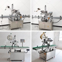 Machine automatique d'application d'étiquettes pour couvercles de gobelets en plastique, sacs PP et sacs poly, avec application sur le dessus, le dessous, les côtés et les étiquettes.