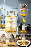 Capsules de oméga-3 liposomales en gélules molles |   Oméga-3 naturel pour la santé cardiaque et cérébrale, usage adulte