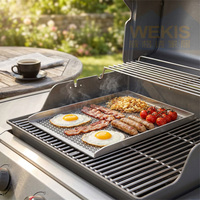Plaque de cuisson alvéolée WEKIS LFGB en acier inoxydable 430 de 4 mm d'épaisseur, antiadhésive, à chaleur uniforme, pour barbecue au gaz, au charbon de bois et aux granulés