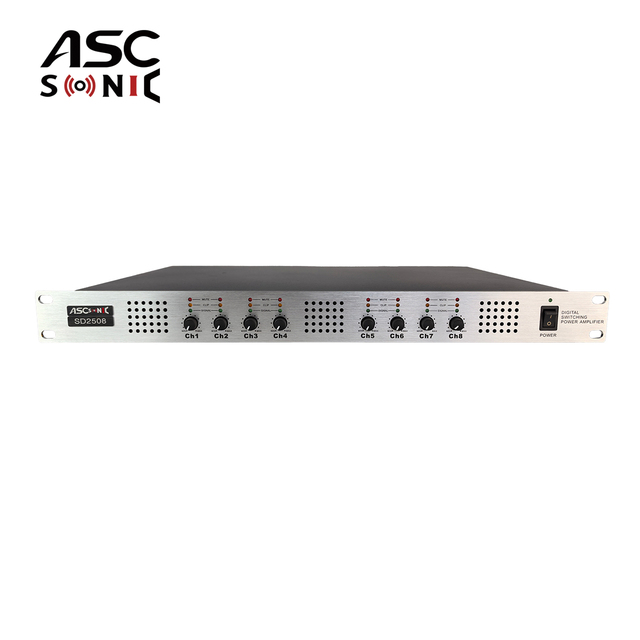 ASCSONIC SD2508 8-Channel Class D 3600W HF Driver Pro Audio Power Amplifier 1U Metals Construction 20Hz-34kHz Dual Voltage