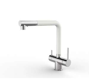 Kommerzielle 3 Wege 3 in 1 Messing Trinkwasser Wasserhahn Filter Küchen spüle Wasserhahn mit Pull Down Sprayer 2 Griffe - Product Image 2