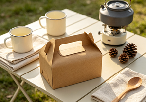 Eco-Friendly Recyclable High-End Natural Kraft Paper Square Box Woven Handles Fixed Metal Rivets Sturdy Load Bearing Four-Color - Product Image 3