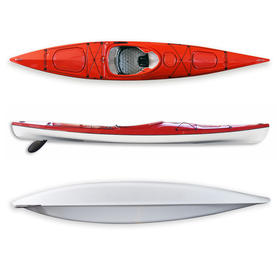 Chinois 14'2 \ "ST thermoformé ABS plastique unique Touring Sea Race Ocean Kayak bateau dur assis en gros pédale Kayak canoë 4m