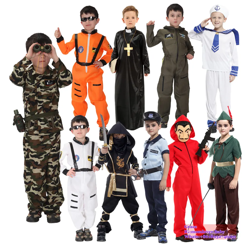 Pakaian permainan peran Halloween 2024, kostum anak-anak, seragam Cosplay pesta karir, kostum halloween firaun Mesir