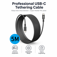 Câble d'extension USB 3.2 Gen1 Type C vers USB C de 5 m, 5 Gbit/s, faible latence, cordon TPE flexible, VR, industriel, médical, vente en gros, OEM