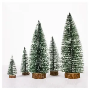 Pafu <strong>Xmas</strong> Holiday Party Home Tabletop <strong>Tree</strong> Decoration Small Pine <strong>Tree</strong> with <strong>Wooden</strong> Bases Mini Christmas <strong>Tree</strong> - Product Image 1