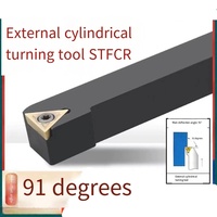 Tiang alat CNC dengan 91 derajat eksternal, tiang pemotong silinder, STFCR/L2020K16 pemegang alat bubut tipe sekrup