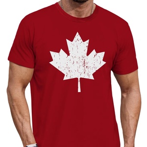 Camiseta Gráfica 3D con la Bandera de Canadá para Hombre, 100% Algodón, Tejido de Punto, Secado Rápido, Manga Corta, Estilo Urbano, Logotipo Personalizado, Venta al Por Mayor - Product Image 1