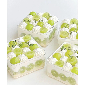 Mousse Cakes Mini Pasteles Caja <span class=keywords><strong>de</strong></span> acrílico Comida Segura Mille-Feuille Helado Chocolate Jalea Almacenamiento <span class=keywords><strong>de</strong></span> azúcar - Product Image 1