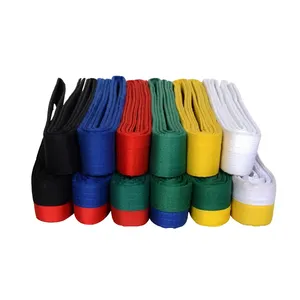 一半一半颜色武术腰带批发聚酯纤维棉毡内部OEM定制标签进行纯色腰带跆拳道