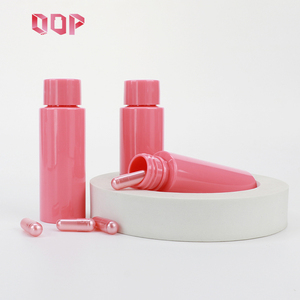 Customized Pink PET <b>Plastic</b> Capsule Container <b>Empty</b> <b>Bottle</b> for Health Products with Screw Cap - Product Image 3