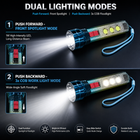 Mini lampe torche LED UV à coque dégradée, torche à 3 COB, lampe de travail rechargeable Type-C, lampe de poche avec sac à fermeture éclair pour le camping