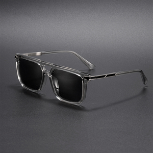Gafas de sol cuadradas al por mayor para hombre con prescripción, diseño de patillas único, gafas de sol ópticas personalizadas, gafas retro de viaje para mujer - Product Image 1