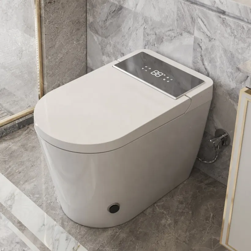 Vente chaude Siège Chauffant Double Chasse Allongé Auto Bidet Toilettes Veilleuse Japonais Toilette Intelligente