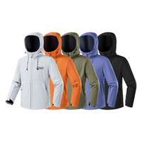 Individuelles Logo ODM Garment-Dyed Arbeits-Winddichte Outdoor-Wasserdichte Softshell-Kapuzenjacke Frühling Kapuzen-Reißverschlussjacke Herren Mode Casual