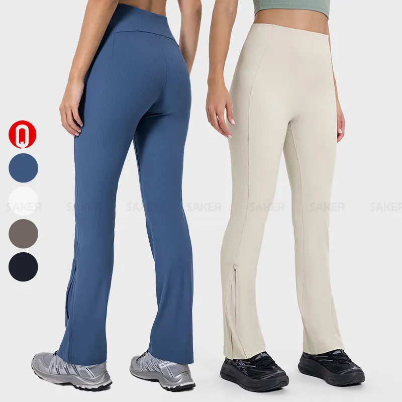 Nuovo Flare Yoga Pant con tasca interna abbigliamento da allenamento a vita alta gamba larga ragazza gambale sport Flare Legging da donna