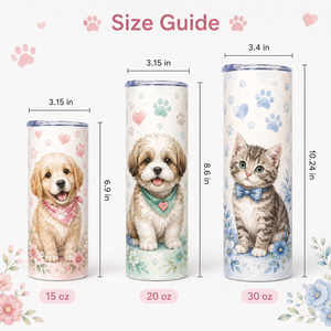 Mug isotherme personnalisé avec photo d'animal de compagnie 15oz 20oz 30oz en acier inoxydable – Tasse de voyage isolée imprimée chien/chat - Product Image 1