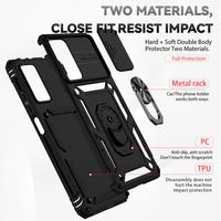 Coque de téléphone antichoc Armor Defender avec support anneau et protection d'objectif pour Redmi Note 14 Pro Plus Note 13 12 11