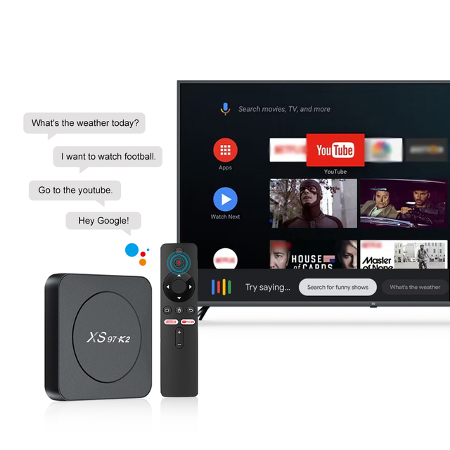 Customize logo XS97 K2 Ott Tvbox Allwinenr H313 Android 10 2gb Ram 8g Rom HD Android 10 4k Tv Box with Dual Band Wifi Wifi