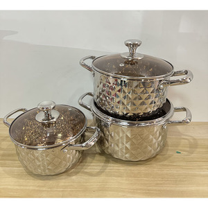 Kim cương xuất hiện thép không gỉ vòng hình dạng súp Cookware sets kho chậu vòng nấu ăn nồi với nắp súp Chậu 20-26cm - Product Image 2