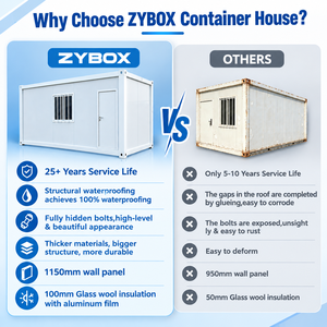 ZYBOX Maison préfabriquée détachable de 10 pieds, 20 pieds, 40 pieds, maison miniature de luxe, conteneur modulaire préfabriqué, maison de camping, maison conteneur détachable - Product Image 5