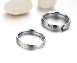 Raffreddare a buon mercato all'ingrosso romantico stile coreano gioielli cuore anello fidanzamento fedi nuziali coppia Set amore cuore coppia anello