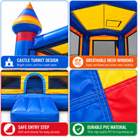 Château gonflable commercial Ceyu Blue en PVC avec filet de sécurité pour les fêtes d'enfants, les carnavals, les aires de jeux et la location d'événements