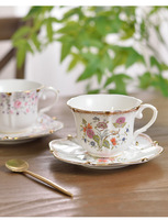 Ensemble de tasses à café et de soucoupes en porcelaine bleue et blanche vintage, céramique rétro européenne, luxe exquis, ensembles de tasses à thé de l'après-midi