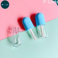 P-Lan Marque Stock quantité minimale de commande 100 pièces Personnaliser Logo 3ml Capsule Forme Ronde Rouge Bleu Rose Mini Mignon Pilule Petit Brillant À Lèvres Tubes