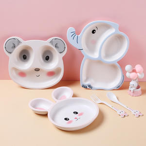 Miamine assiette à dîner mignonne de dessin animé de la maternelle, vaisselle compartimentée fournitures pour bébé assiette à dîner de nourriture auxiliaire - Product Image 2