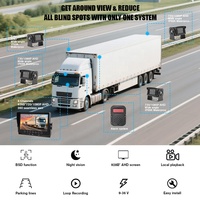 Kit de caméra de recul pour bus, camping-car, camion avec écran LCD 9 pouces, système DVR vidéo de recul pour voiture et détection d'angle mort par IA