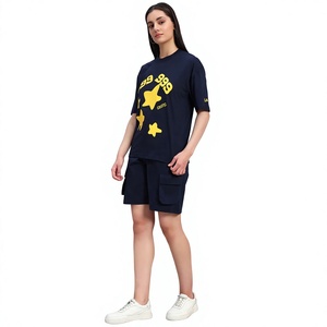 <b>Women</b>’s Casual Printed Twin <b>Set</b> <b>Short</b> Sleeve Top and Matching <b>Shorts</b> 2 Piece Clothing for Custom Orders Bulk Wholesale - Product Image 3
