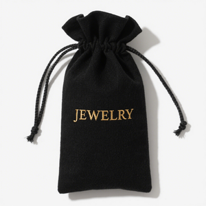 Sac en coton à cordon noir imprimé avec logo personnalisé, écologique, pour emballage cadeau, sac en coton recyclable, vente en gros - Product Image 1