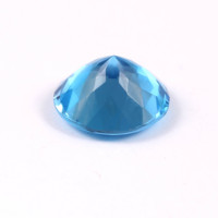 Topaze bleue naturelle, 12 mm, taille brillant ronde, pierre précieuse en vrac, 11,25 carats, iridescence, pour la fabrication de bijoux