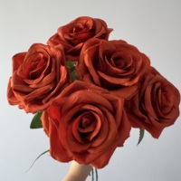 DC081 Bestseller Künstliche Seidenrosen Blumen für Arrangements Hochzeit Party Heimdekoration Gebranntes Orange Rosenblüten