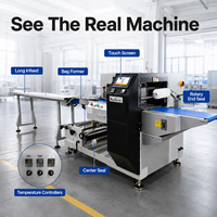 Machine d'emballage industrielle pour les produits de première nécessité avec écran tactile PLC, machine d'emballage horizontale automatique à flux continu