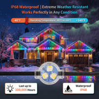 Éclairage de décoration de Noël extérieur permanent personnalisé, 300ft 400ft 500ft, RGBW, 3 LED, spots sur rail, 12V 24V 36V, 30mm, IP68