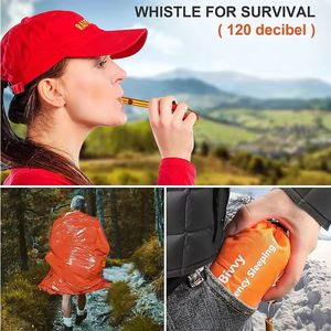 Sac de couchage d'urgence thermique compact et imperméable 2025 |   Bivouac de survie portable de type enveloppe pour la randonnée et les conditions climatiques froides - Product Image 3
